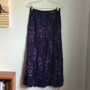 Purple Rayon Star and Moon Maxi Skirt